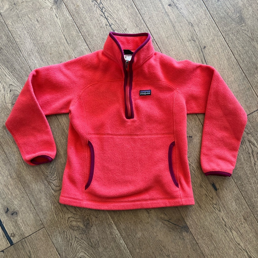 Patagonia Girls Pink Pullover Fleece Sweatshirt size 8
